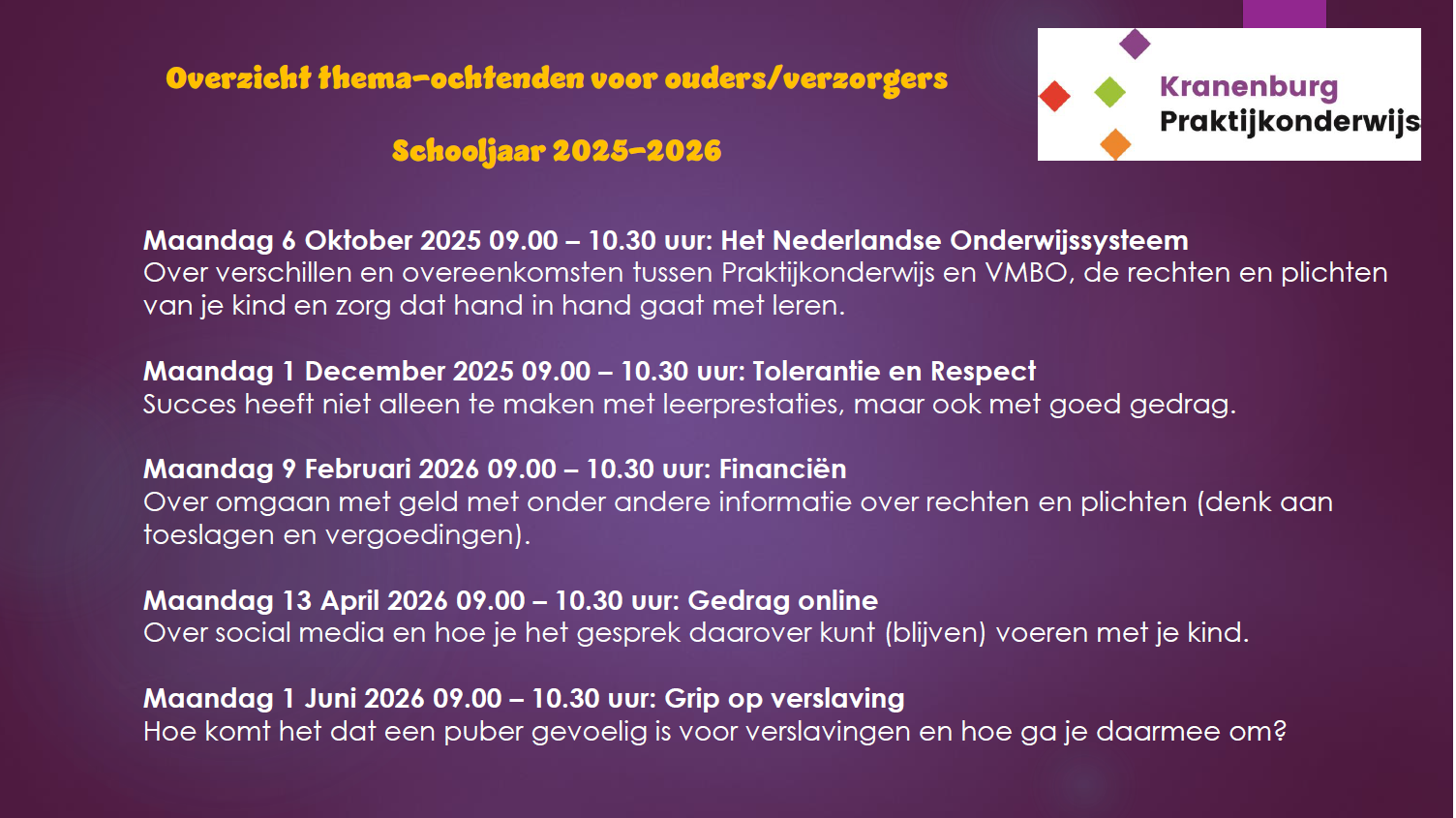 Thema-ochtenden op school